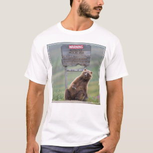 Camiseta Urso Cinzento Brinca Com Placa