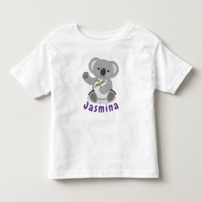 Camiseta Urso coala bonito com ilustração de desenho animad (Frente)