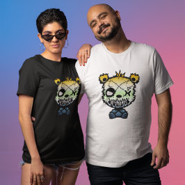 Camiseta Urso Colorido da Bandeira do Orgulho Agênero AroAc