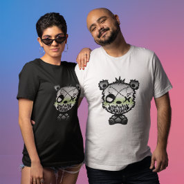 Camiseta Urso Colorido da Bandeira do Orgulho Agênero Gótic