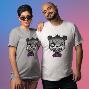 Camiseta Urso Colorido da Bandeira do Orgulho Assexual Góti