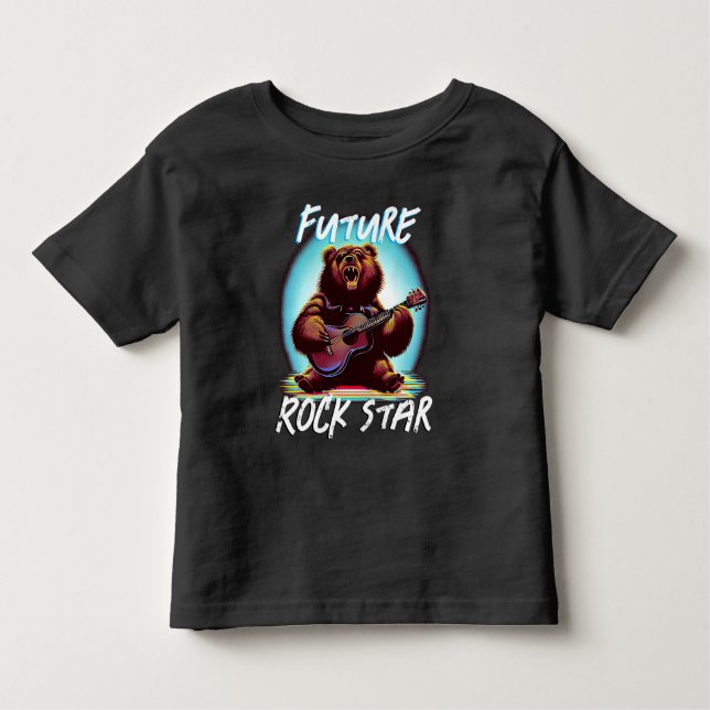 Camiseta Urso Colorido do Futuro Rock Star (Frente)