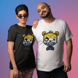 Camiseta Urso Colorido do Sinalizador AroAce do gótico