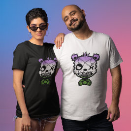 Camiseta Urso Colorido do Sinalizador do Orgulho do Genderq