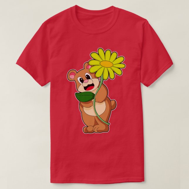 Camiseta Urso com flor amarela (Frente do Design)