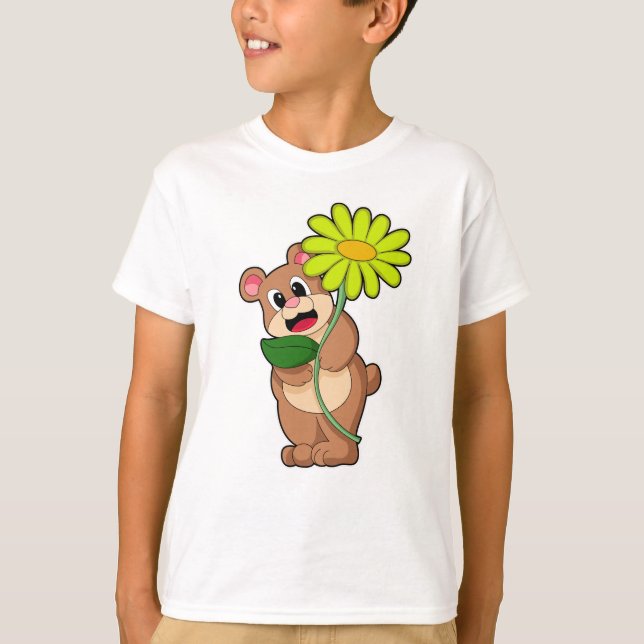 Camiseta Urso com flor amarela (Frente)