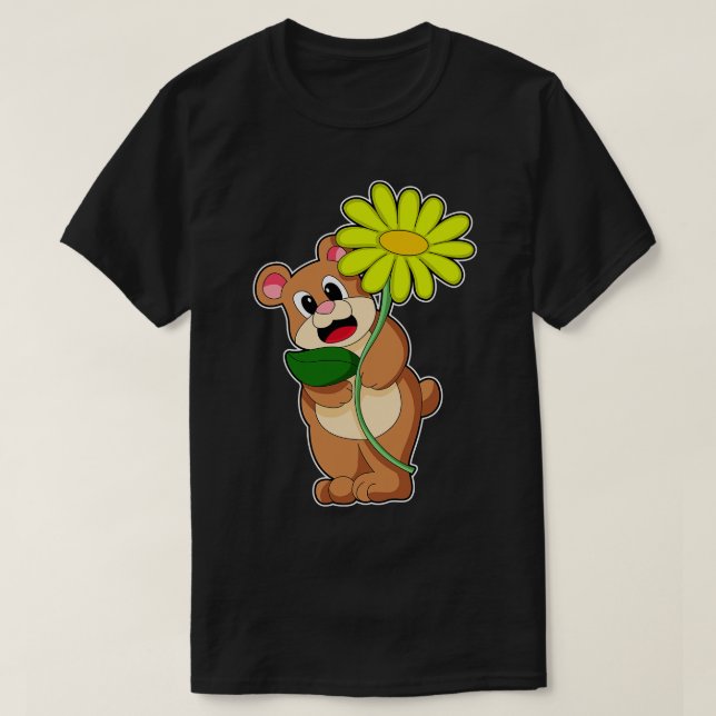 Camiseta Urso com flor amarela (Frente do Design)