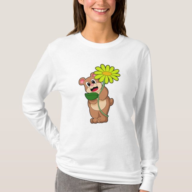 Camiseta Urso com flor amarela (Frente)