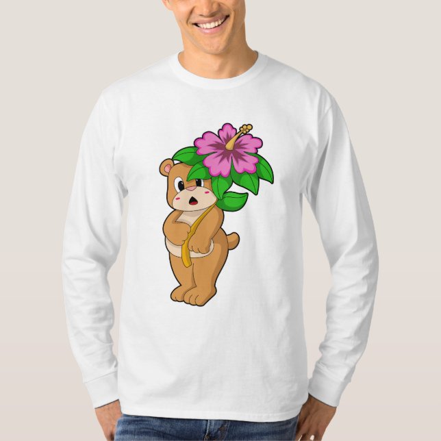 Camiseta Urso com Flor Hibiscus (Frente)