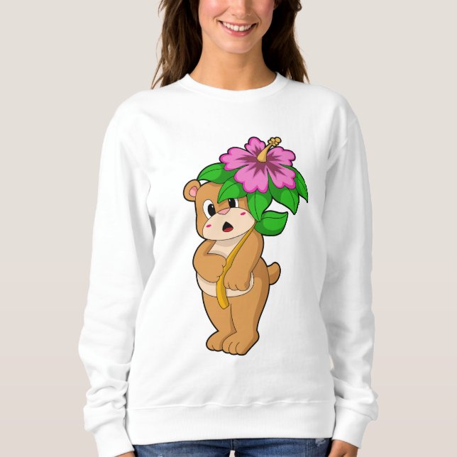 Camiseta Urso com Flor Hibiscus (Frente)