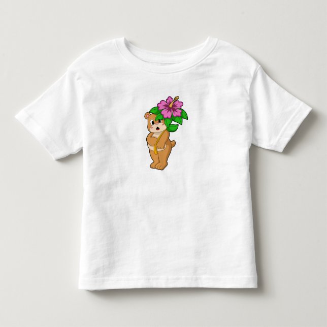 Camiseta Urso com Flor Hibiscus (Frente)