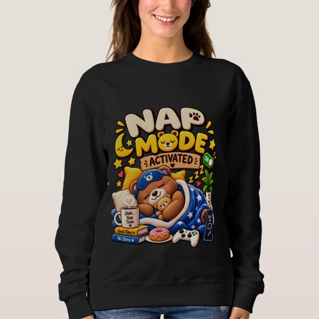Camiseta Urso com Modo Soneca Ativado – Animal Engraçado, A (Frente)
