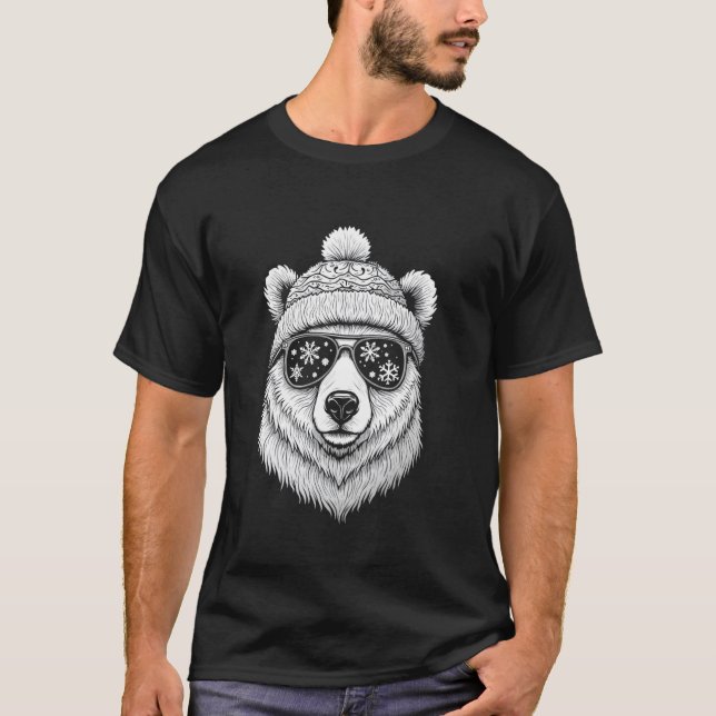 Camiseta Urso com óculos de neve (Frente)