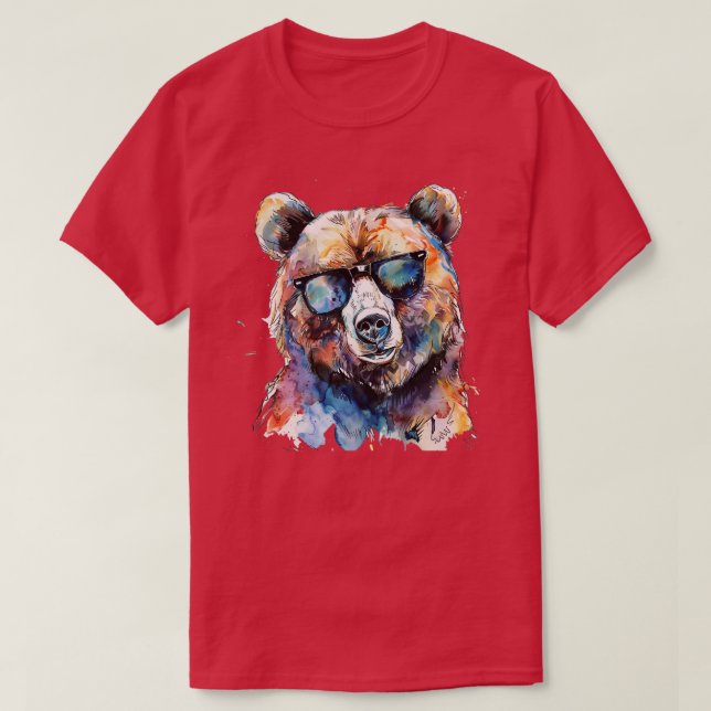 Camiseta Urso com óculos escuros (Frente do Design)
