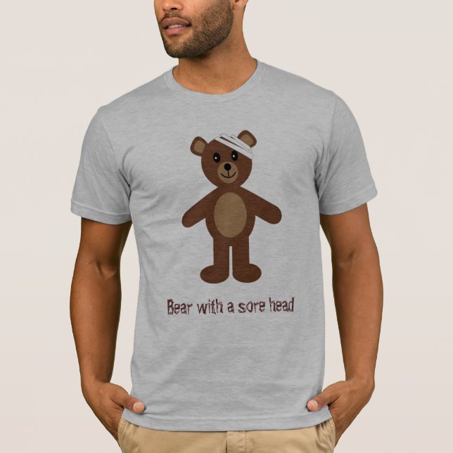 Camiseta Urso com uma cabeça dorido (Frente)