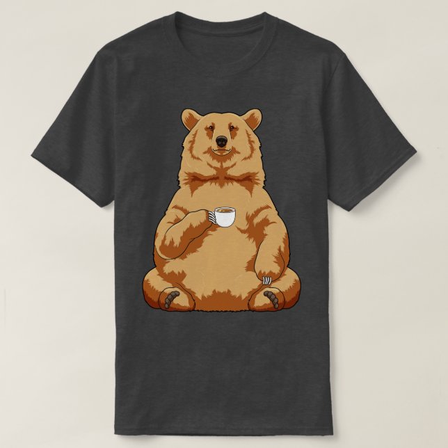 Camiseta Urso com Xícara de Café (Frente do Design)