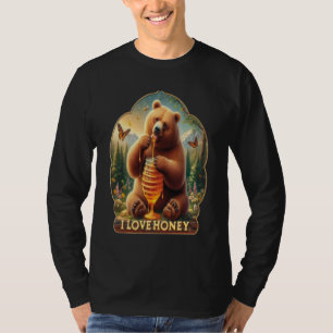 Camiseta Urso Comendo Mel De Um Bolo De Mel