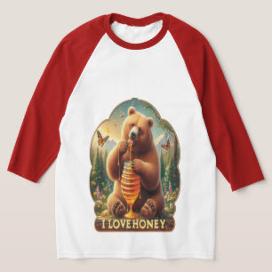 Camiseta Urso Comendo Mel De Um Bolo De Mel