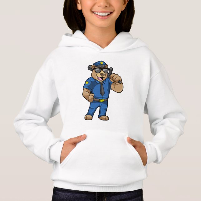 Camiseta Urso como agente da polícia com Baton (Frente)