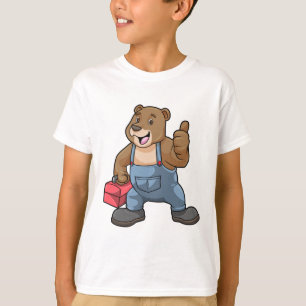Camiseta Urso como artesão com caixa de ferramentas