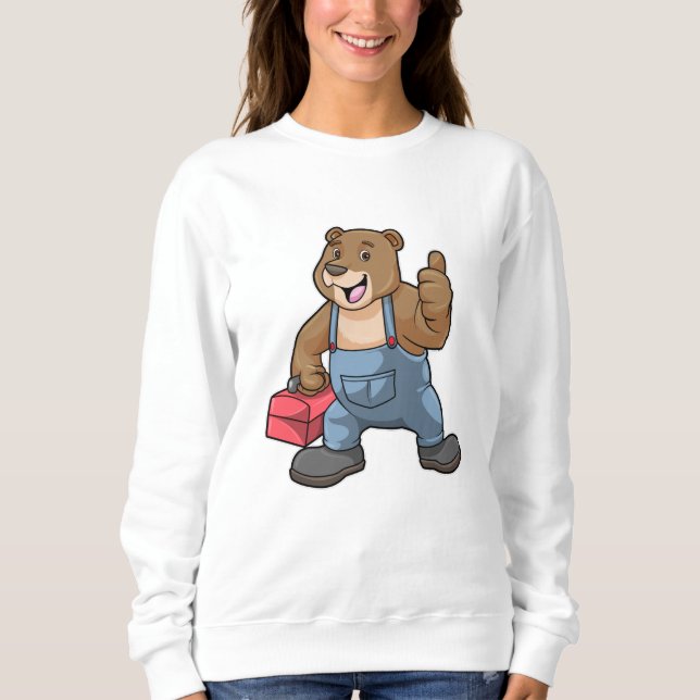 Camiseta Urso como artesão com caixa de ferramentas (Frente)