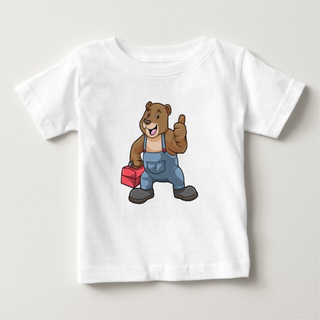 Camiseta Urso como artesão com caixa de ferramentas (Frente)