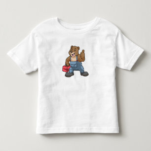 Camiseta Urso como artesão com caixa de ferramentas