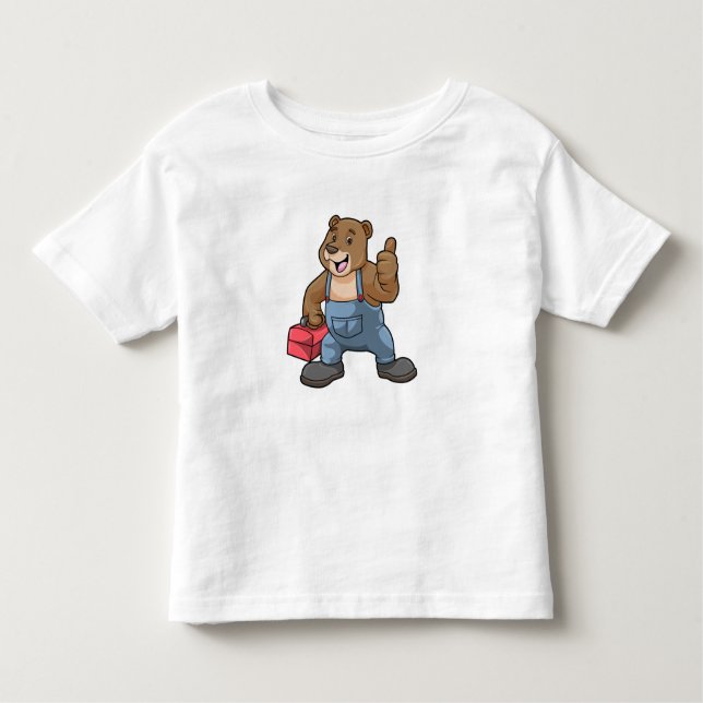 Camiseta Urso como artesão com caixa de ferramentas (Frente)