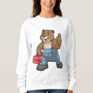 Camiseta Urso como artesão com caixa de ferramentas