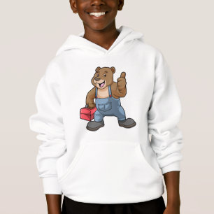 Camiseta Urso como artesão com caixa de ferramentas