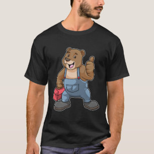 Camiseta Urso como artesão com caixa de ferramentas
