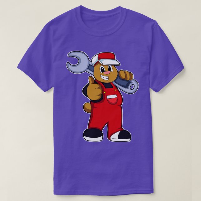 Camiseta Urso como artesão com Ferramenta (Frente do Design)