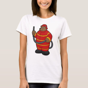 Camiseta Urso como Bombeiro com Mangueira