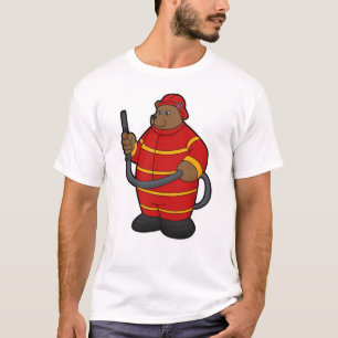 Camiseta Urso como Bombeiro com Mangueira
