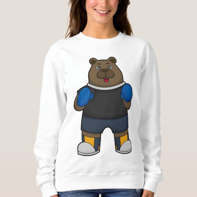 Camiseta Urso como Boxer com luvas in a box (Frente)