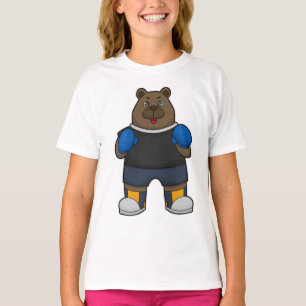 Camiseta Urso como Boxer com luvas in a box