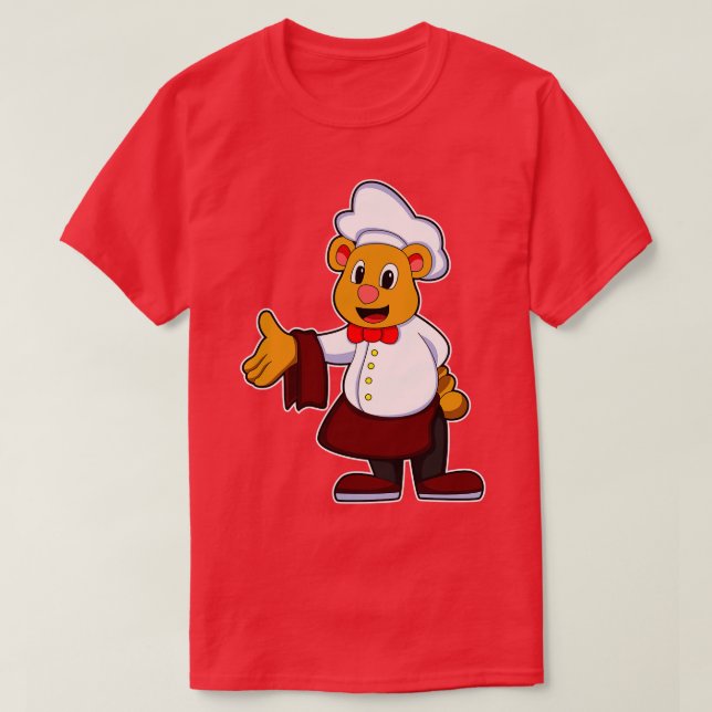 Camiseta Urso como cozinheiro com chapéu de Chefs (Frente do Design)