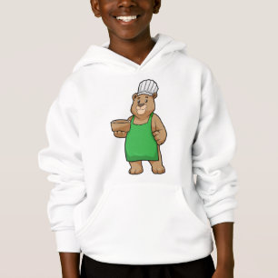 Camiseta Urso como Cozinheiro com placa de Cozinhar e Bowl