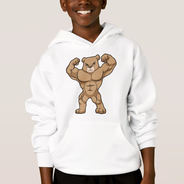 Camiseta Urso como Criador de Portos com Músculos Grandes (Frente)