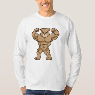 Camiseta Urso como Criador de Portos com Músculos Grandes