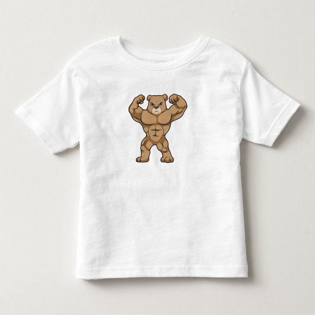 Camiseta Urso como Criador de Portos com Músculos Grandes (Frente)