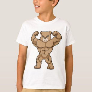 Camiseta Urso como Criador de Portos com Músculos Grandes