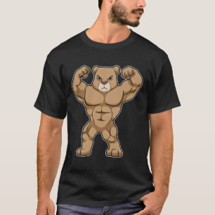 Camiseta Urso como Criador de Portos com Músculos Grandes