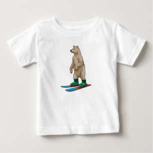 Camiseta Urso como esquiador com esqui