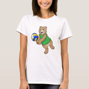 Camiseta Urso como jogador de voleibol