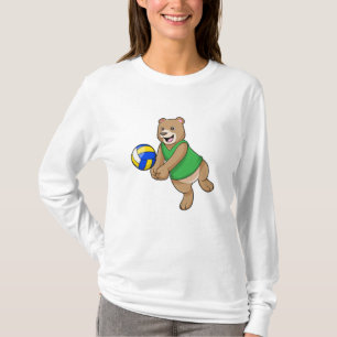Camiseta Urso como jogador de voleibol