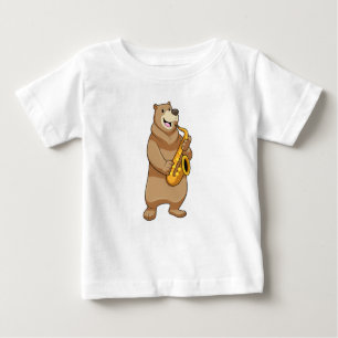 Camiseta Urso como músico com saxofone