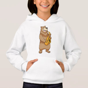 Camiseta Urso como músico com saxofone