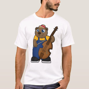 Camiseta Urso como Músico com Violão