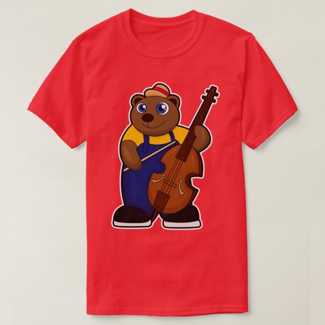 Camiseta Urso como Músico com Violão (Frente do Design)